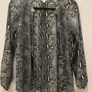 J. Crew Factory Long Sleeve Gray Snake Skin Blouse
